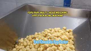 14개 헤드 계량기를 갖춘 고품질 냉동 두부 퍼프 VFFS 포장 라인