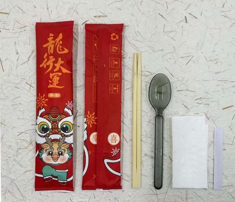 완전히 자동 포장 라인 스푼 포크 칼 치치 냅킨 소금 고추 설비 세트